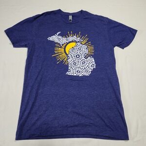 Tourism Michigan Men's or Women's Small Tshirt Blue with Graphic